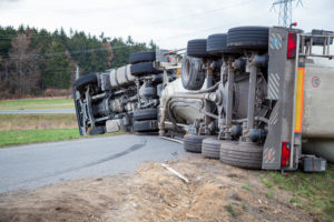 Large Semi Truck overturned after accident in Phenix City, AL